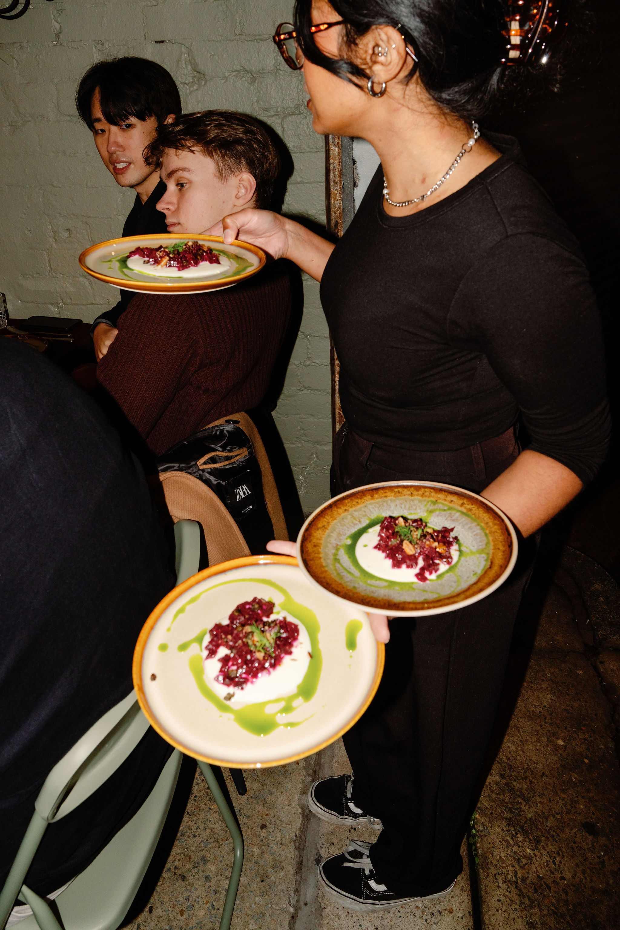 Plates being served around the table